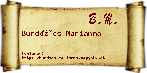Burdács Marianna névjegykártya